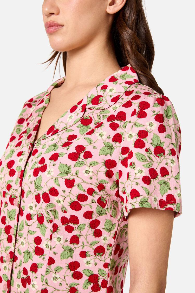 Raspberry Short Sleeve Blouse Product Image