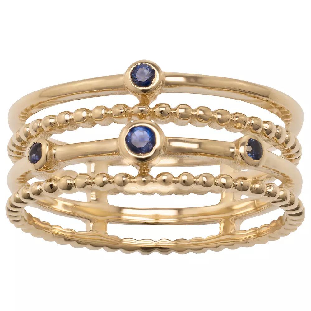 Gemistry 14k Gold Blue Sapphire Stack Ring, Women's, Size: 9 Product Image