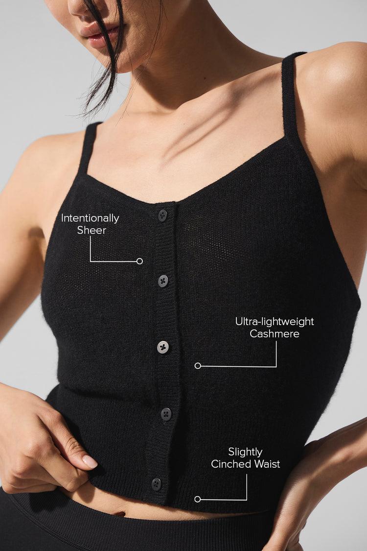 Sheer Cashmere Tank - Black Female Product Image