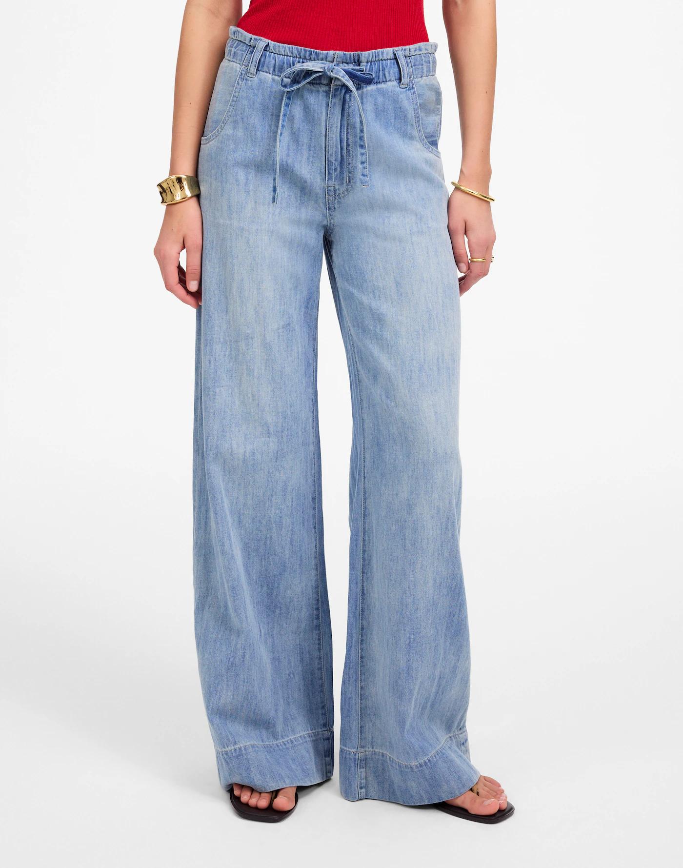 The Denim Pull-On Wide-Leg Pant Product Image