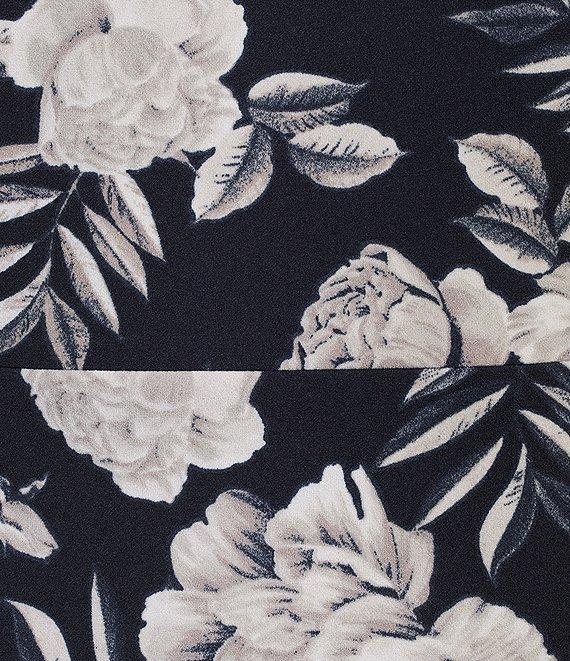 Calvin Klein Short Sleeve Crew Neck Floral Scuba Crepe Dress Product Image