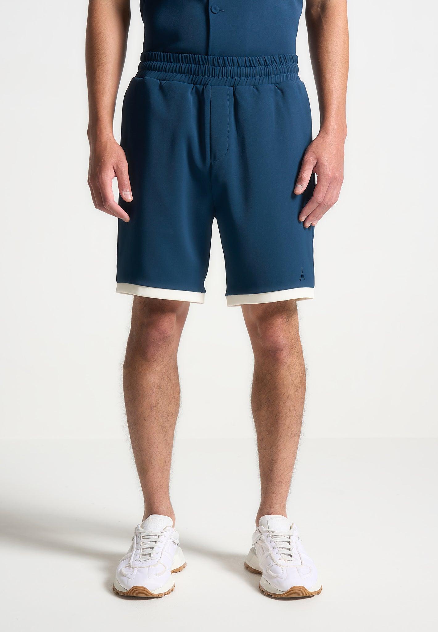 Colour Block Shorts - Navy/Cream Male Product Image