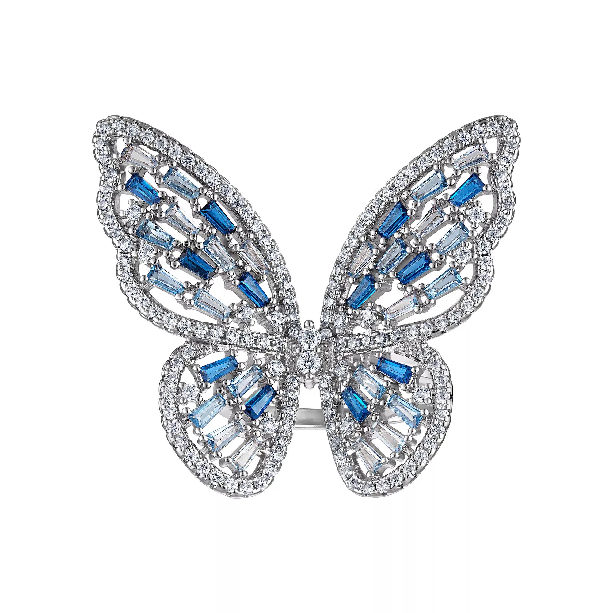 Ivy Sharpe Silver Plated Cubic Zirconia Butterfly Ring, Women's,  Product Image