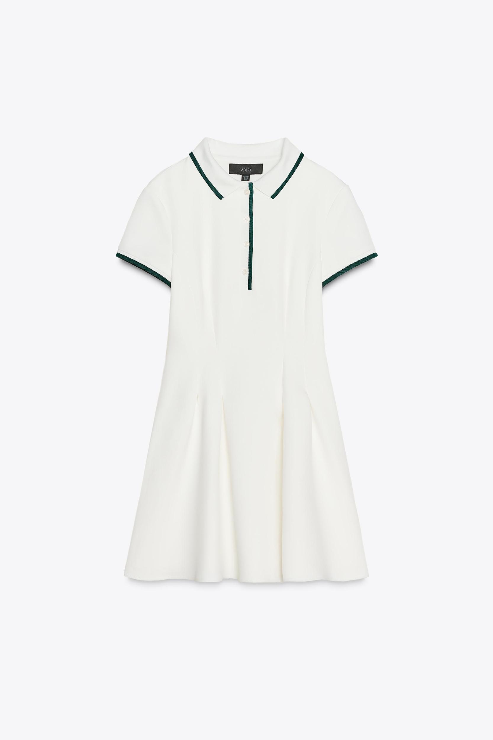 SHORT RIBBED GODET DRESS Product Image