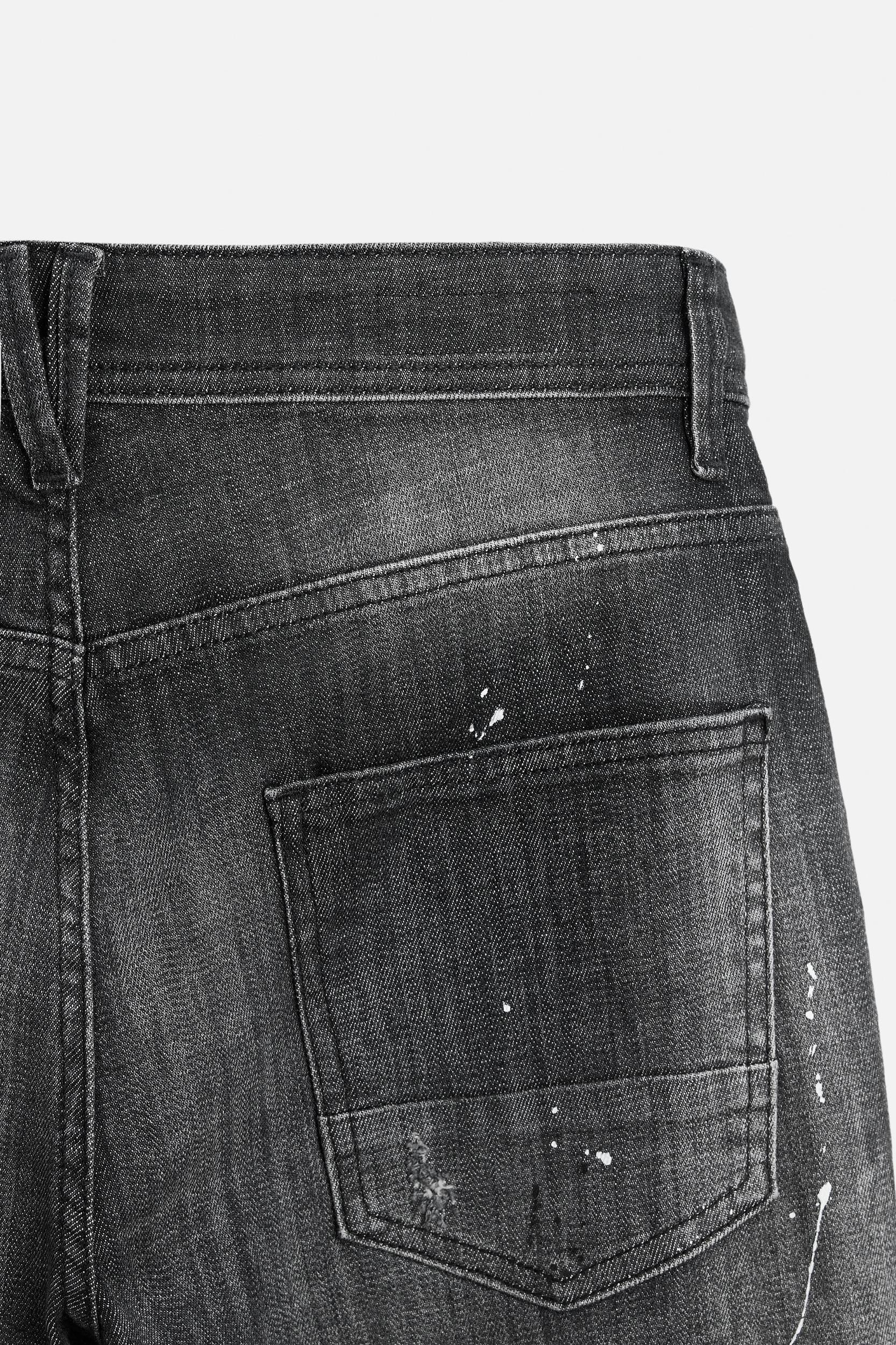 SPLATTERED RIPPED SKINNY JEANS Product Image