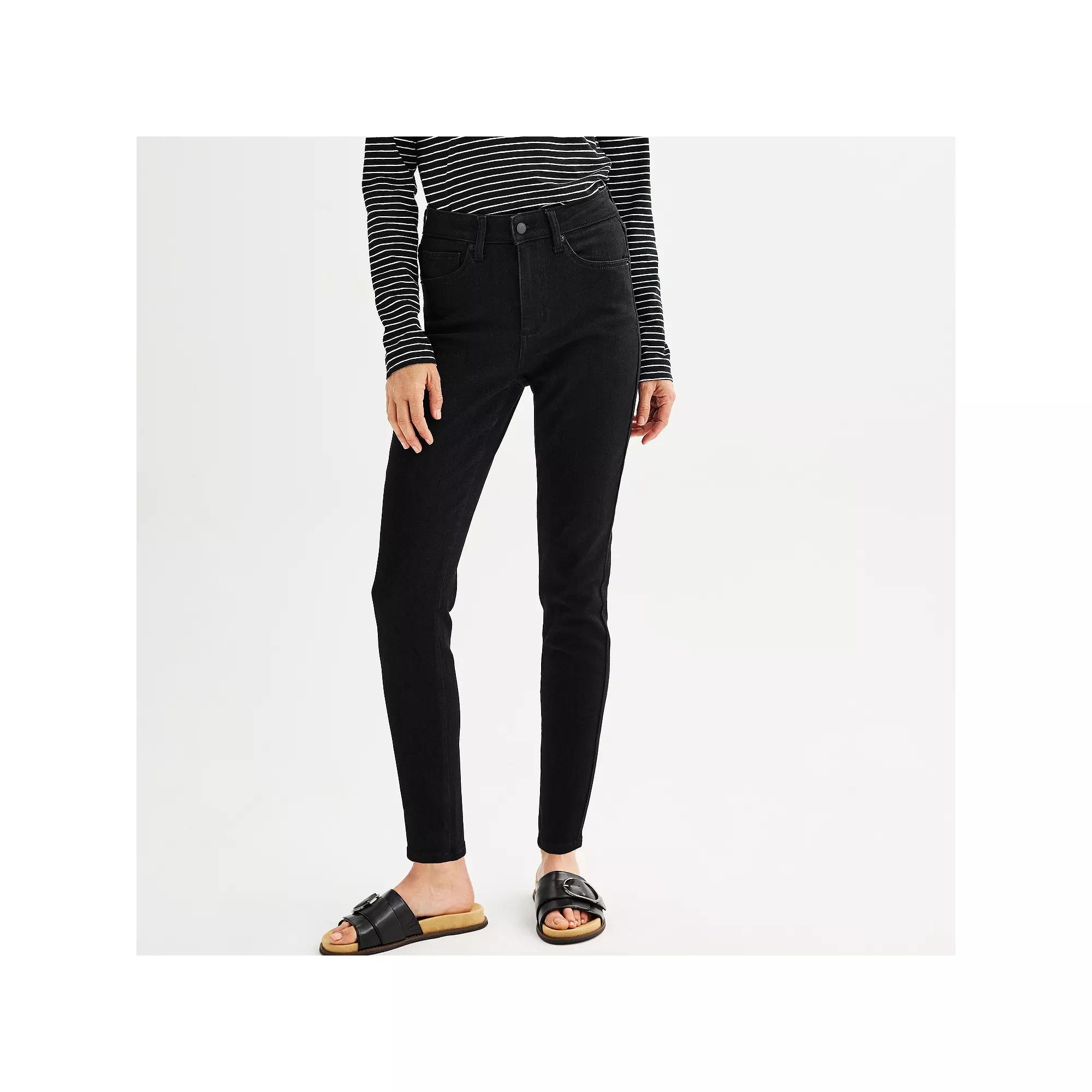 Women's Sonoma Goods For Life® High Rise Skinny Jeans, Size: 6 Regular, Black Product Image