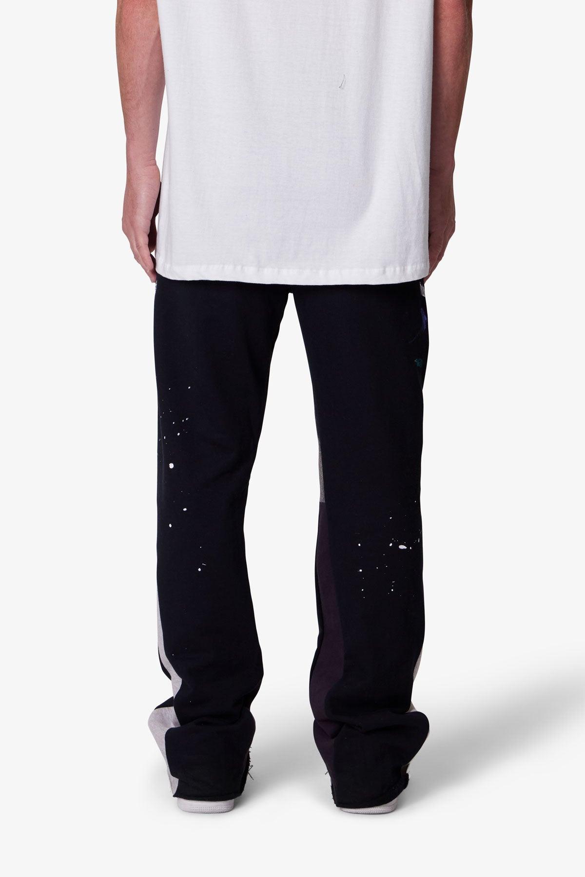 Contrast Bootcut Sweatpants - Black Male Product Image