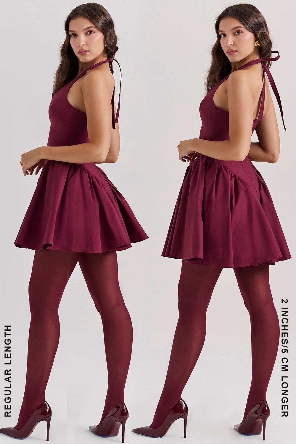 Valentia  wine halter mini dress Product Image