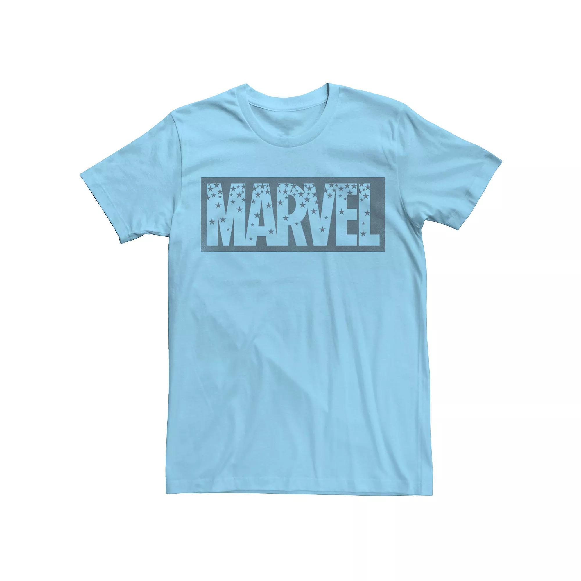 Men's Marvel Star Filled Logo Tee, Size: 3XL, Light Blue Product Image