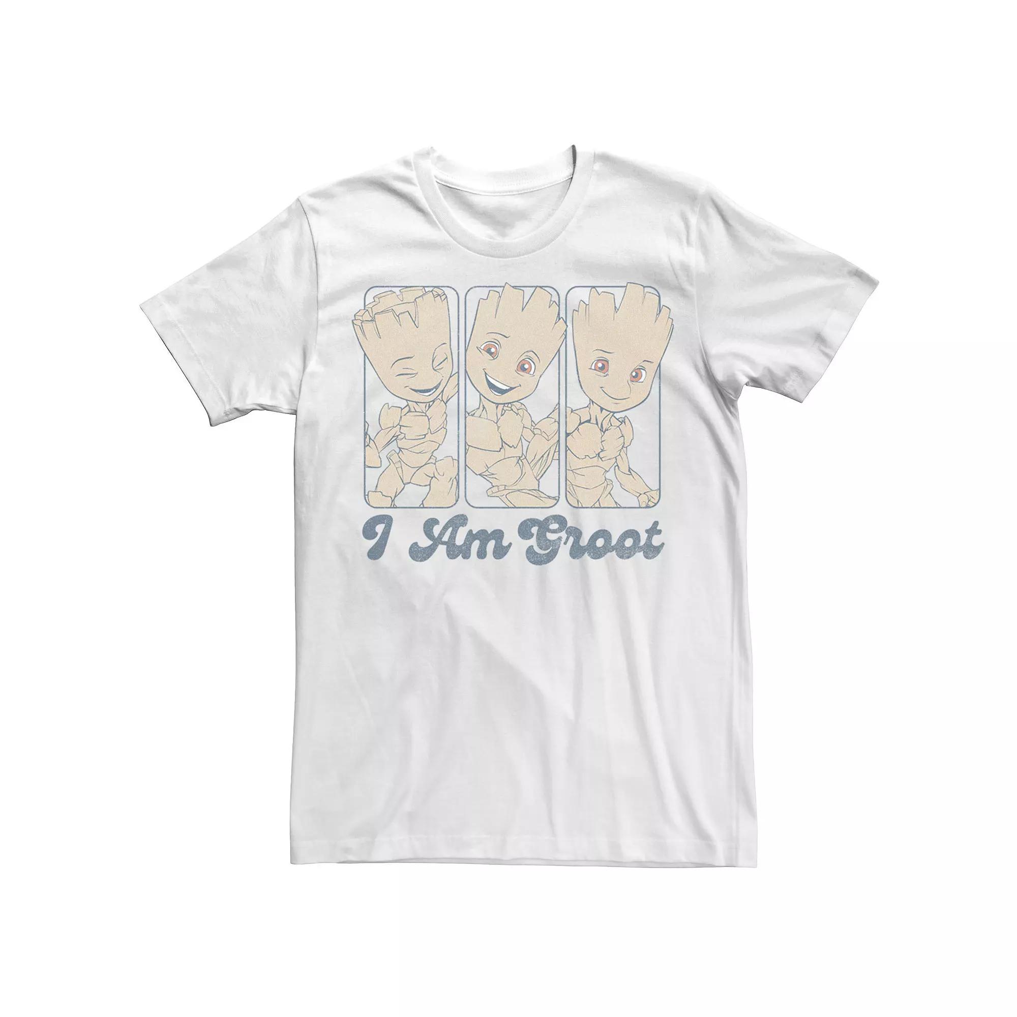 Men's Marvel Guardian Of The Galaxy Three Groots Panel I Am Groot Tee,  Product Image