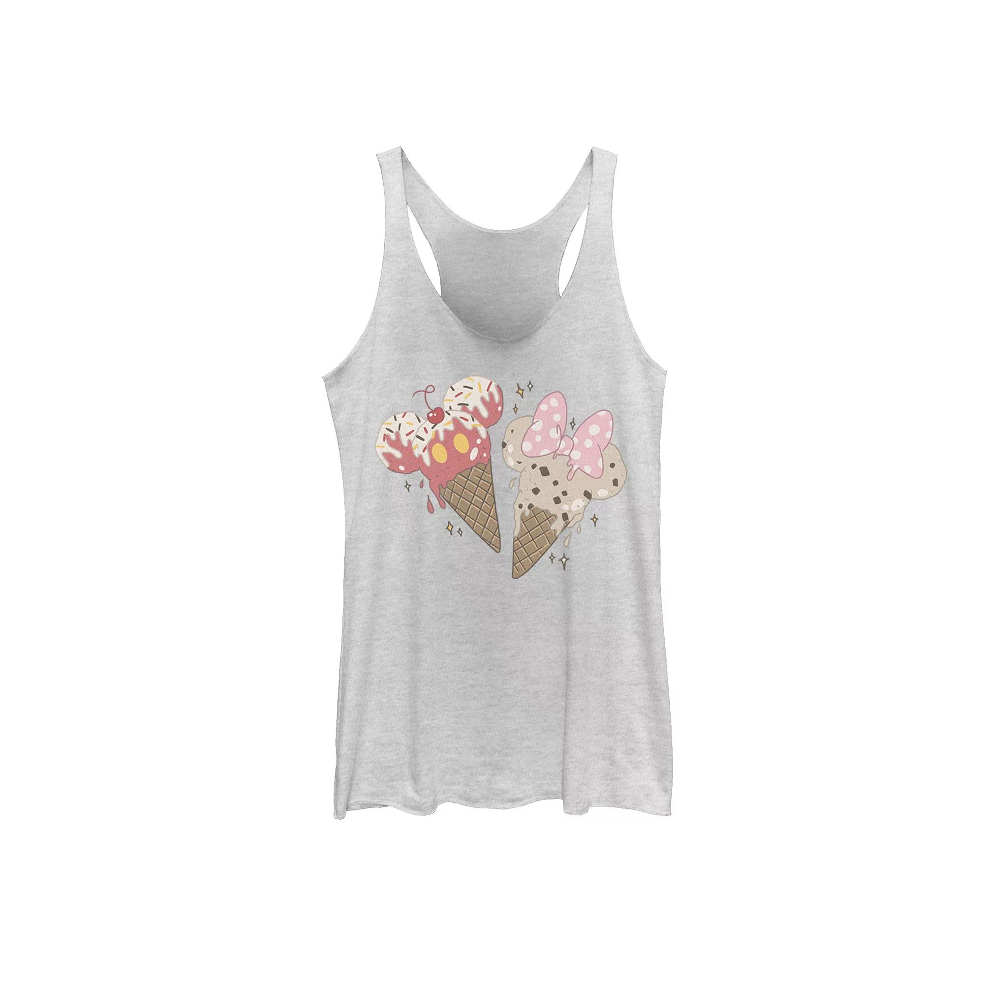 Disney's Mickey And Friends Mickey & Minnie Ice Cream Cones Racerback Tank Top, Girl's,  Product Image