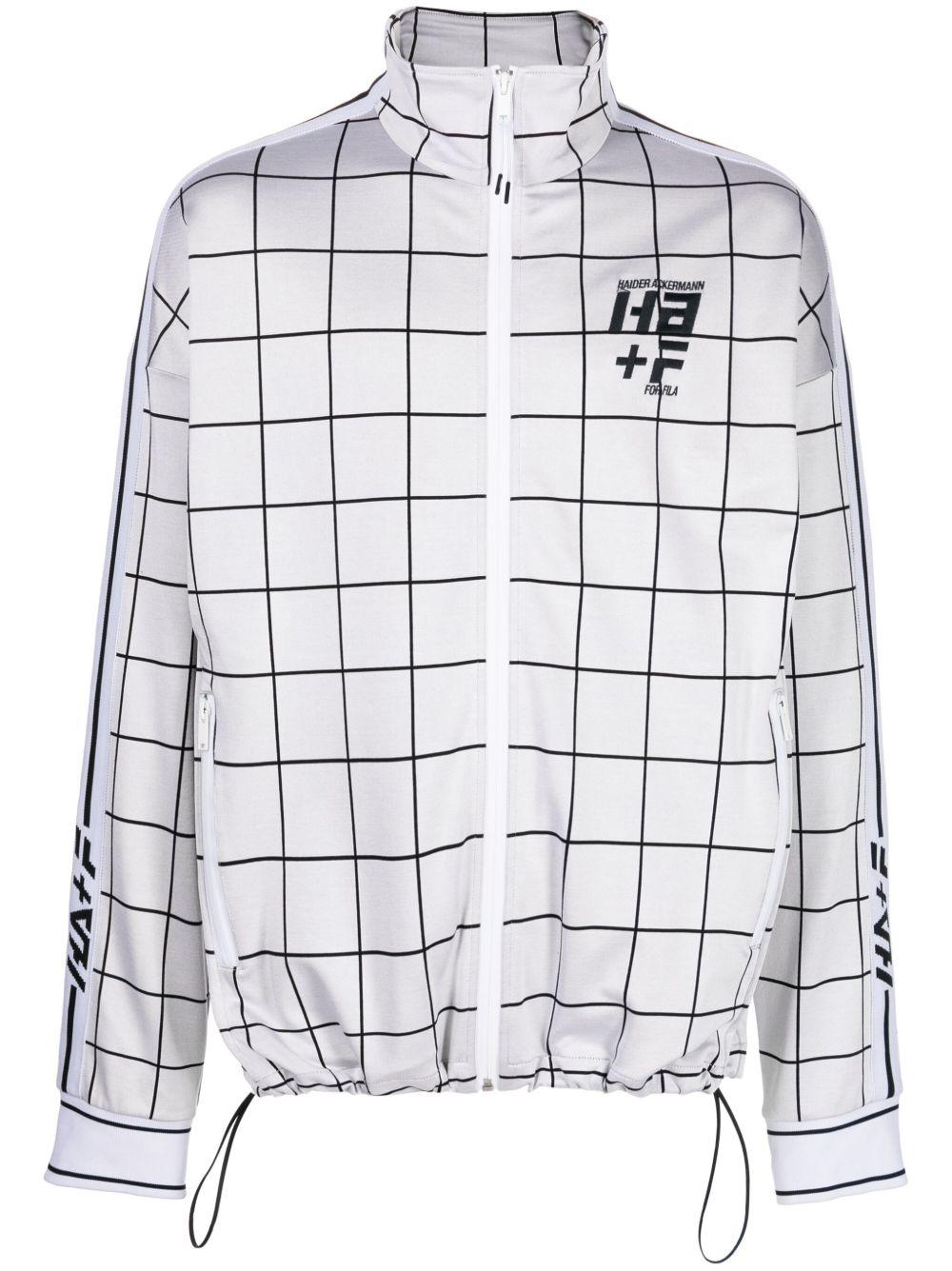 logo-print checked jacket Product Image