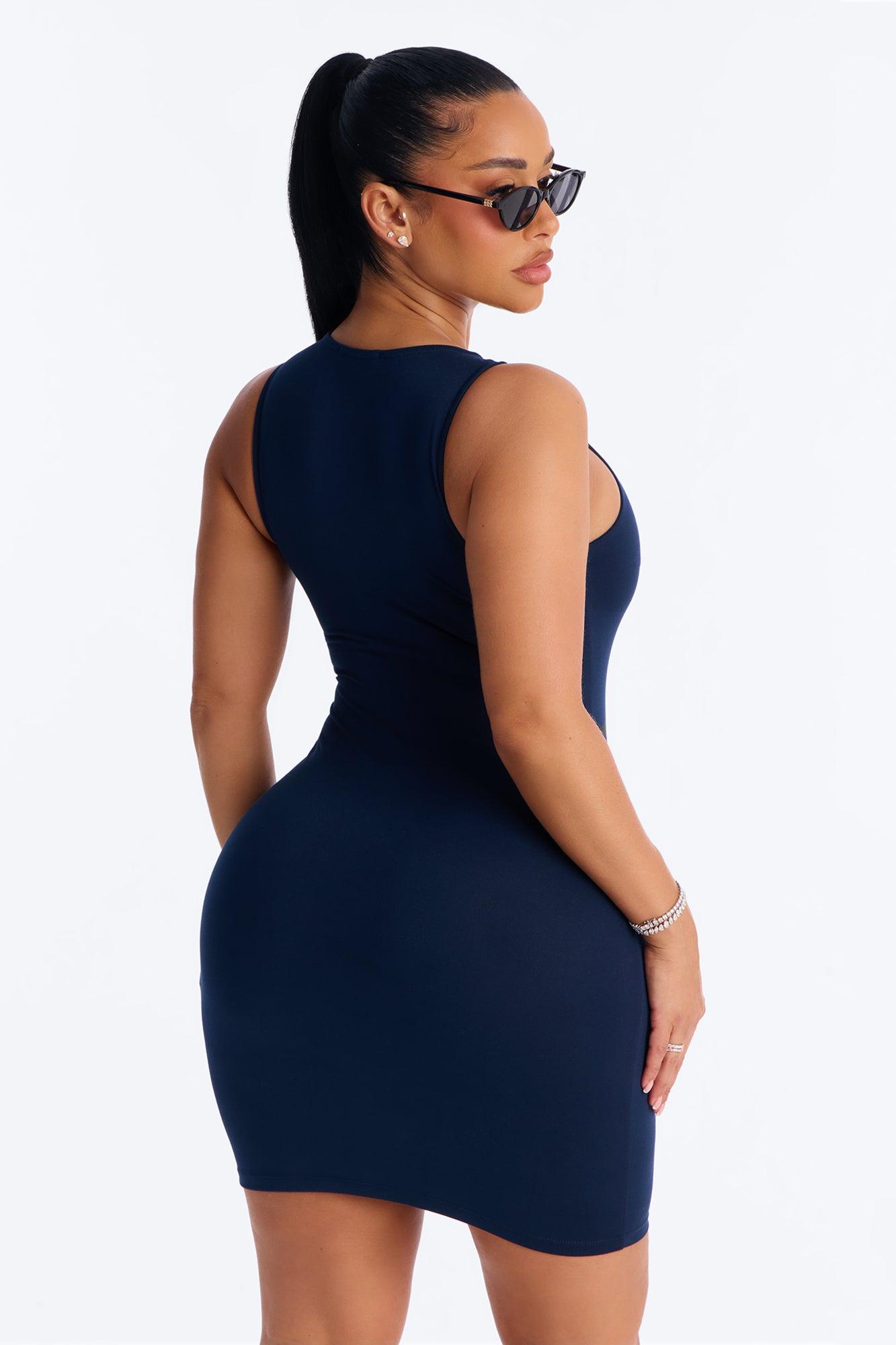 Hanna Double Lined Mini Dress - Navy Female Product Image