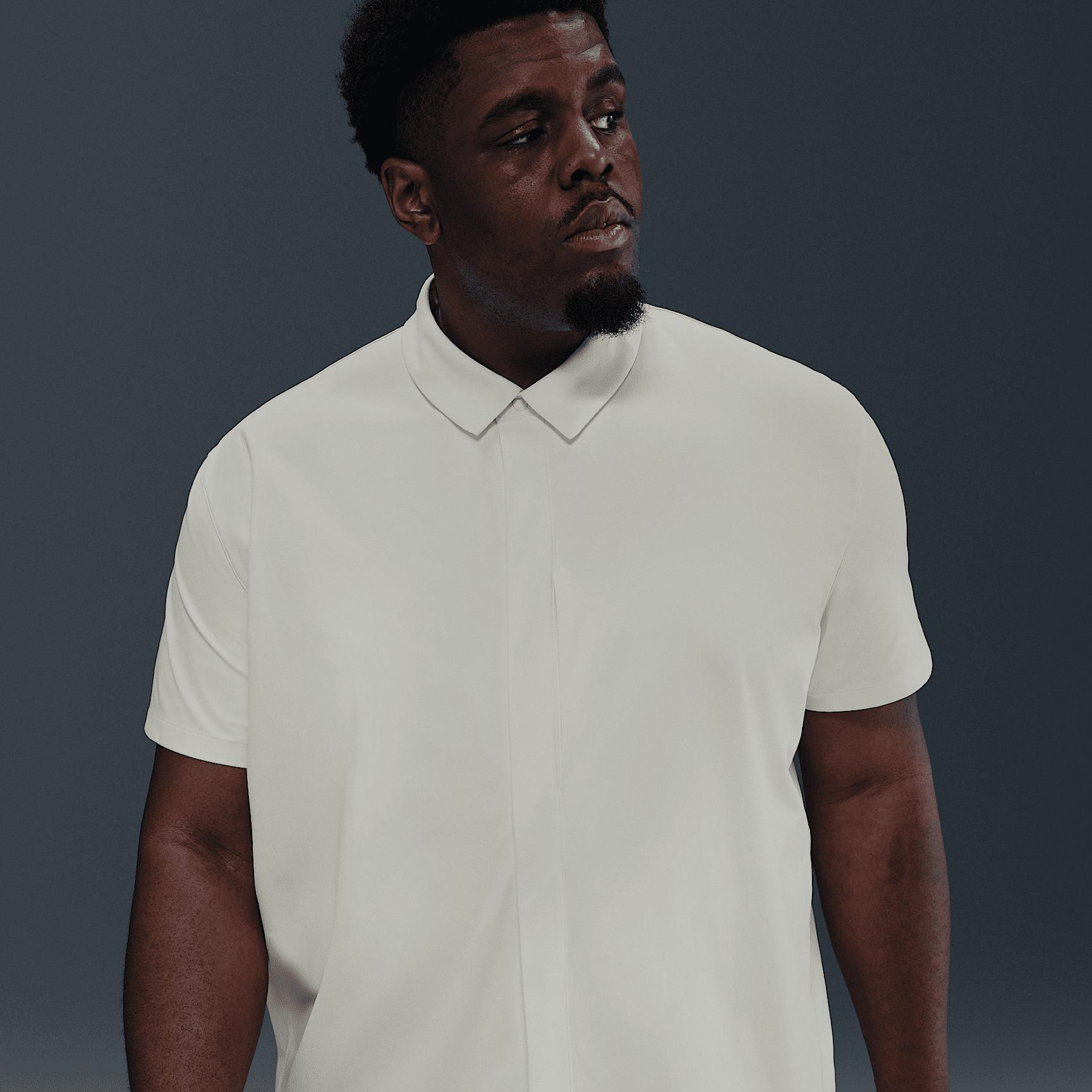 Nike Mens 24.7 PerfectStretch Dri-FIT Short-Sleeve Snap-Down Top | HQ6958-133 Product Image