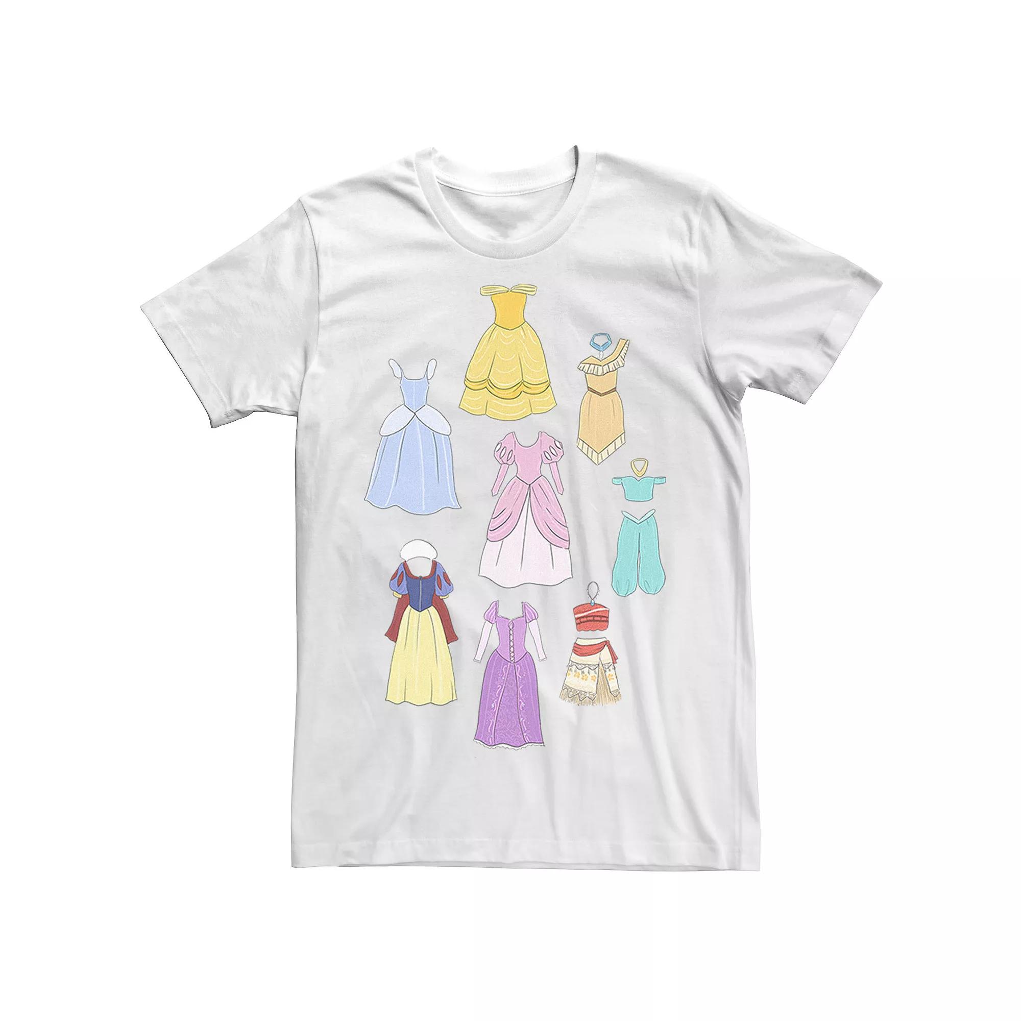 Men's Disney Princess Dress Collage Portrait Tee, Size: XL, White Product Image