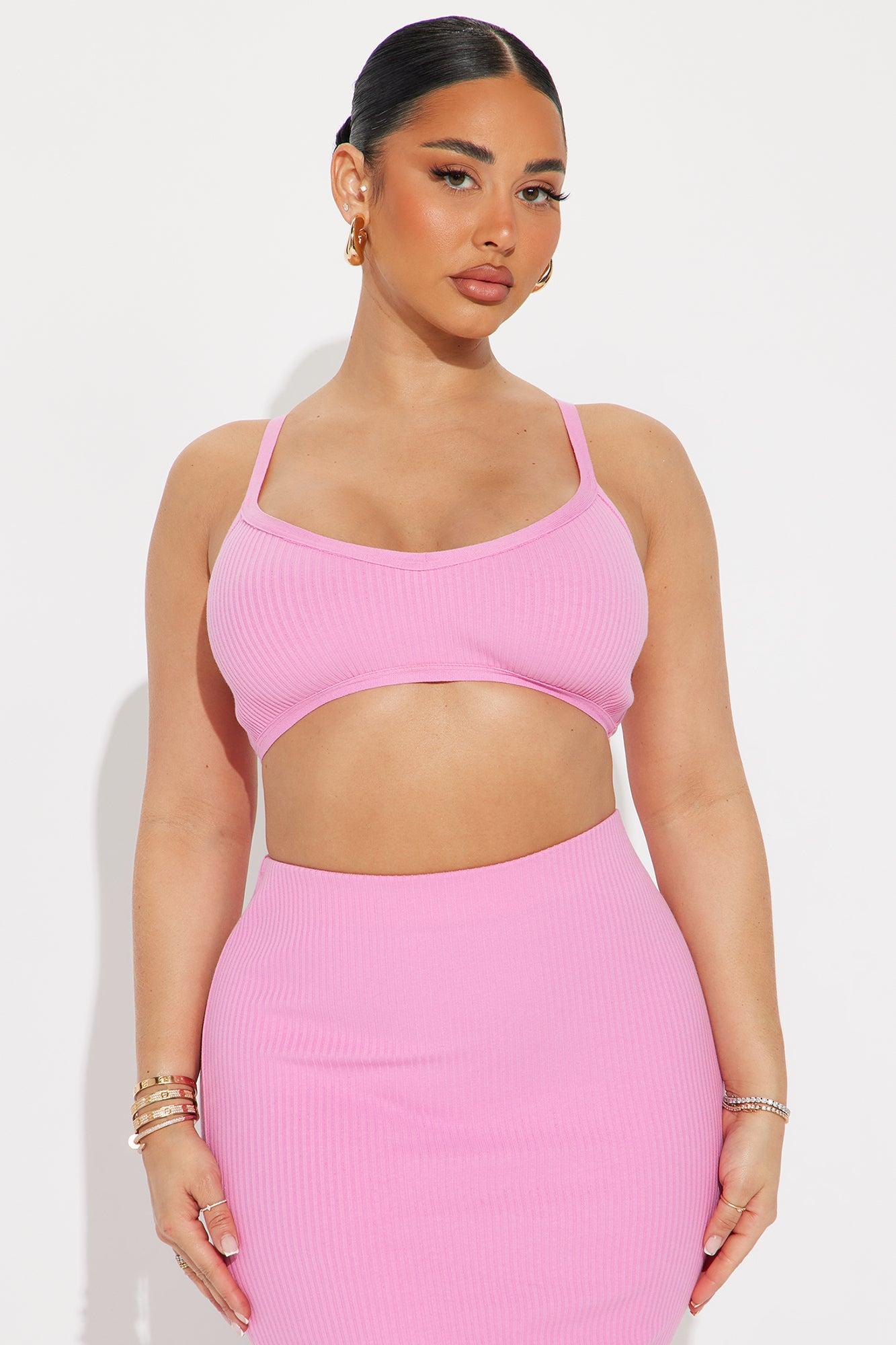 Rachel Ribbed 3 Piece Set - Hot Pink Product Image