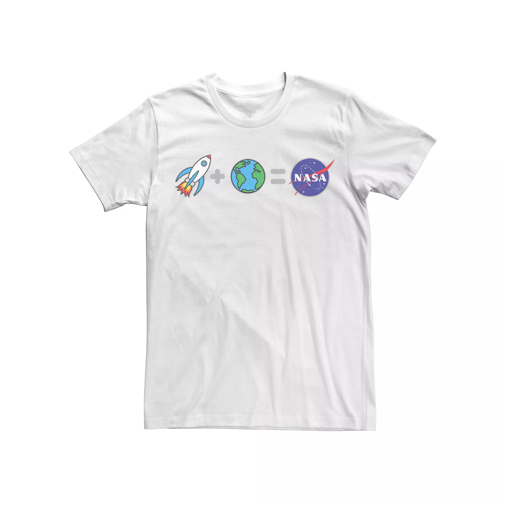 Men's NASA Rocket Plus Planet Earth Equals NASA Emoji Tee,  Product Image