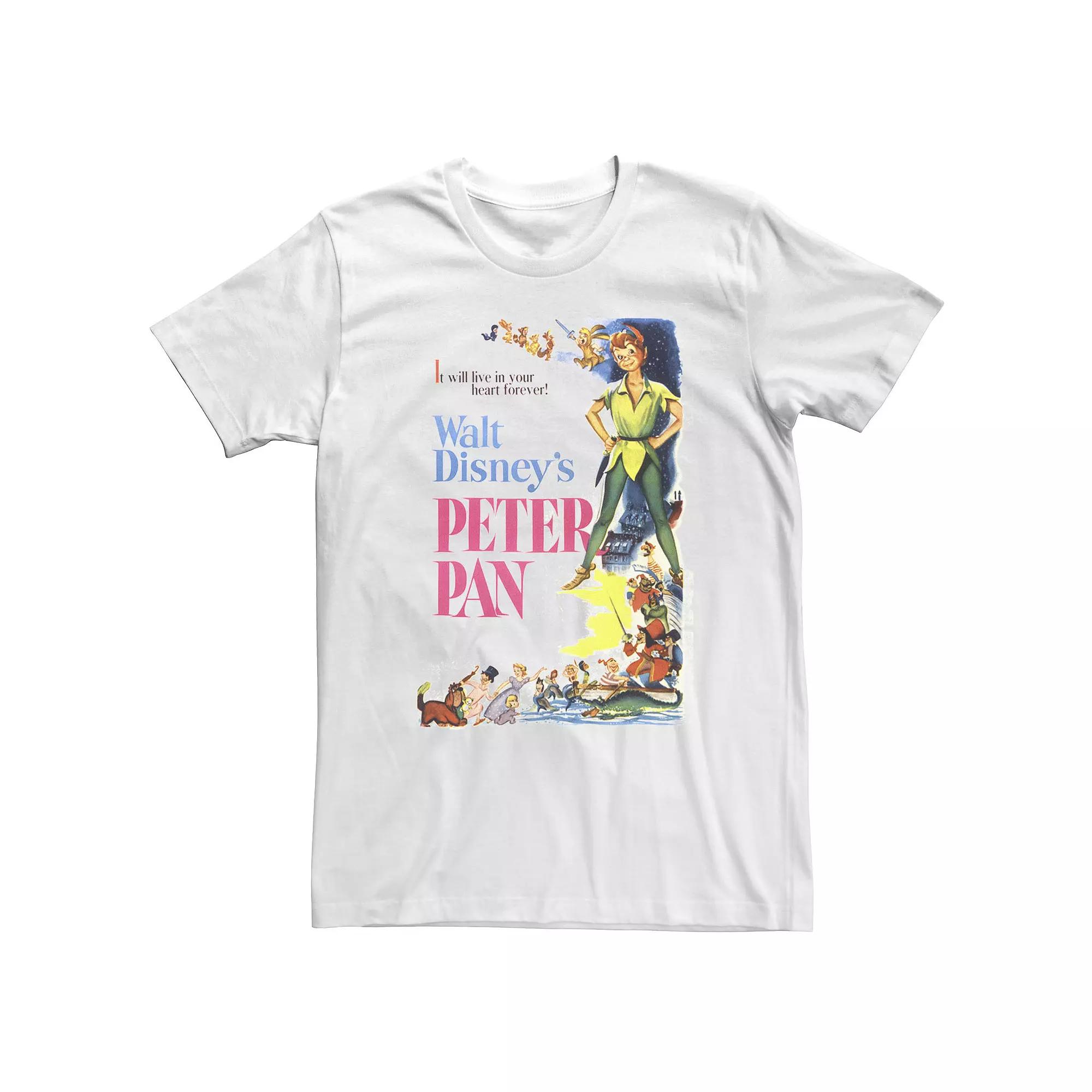 Big & Tall Disney Peter Pan Vintage Cartoon Poster Tee, Men's,  Product Image