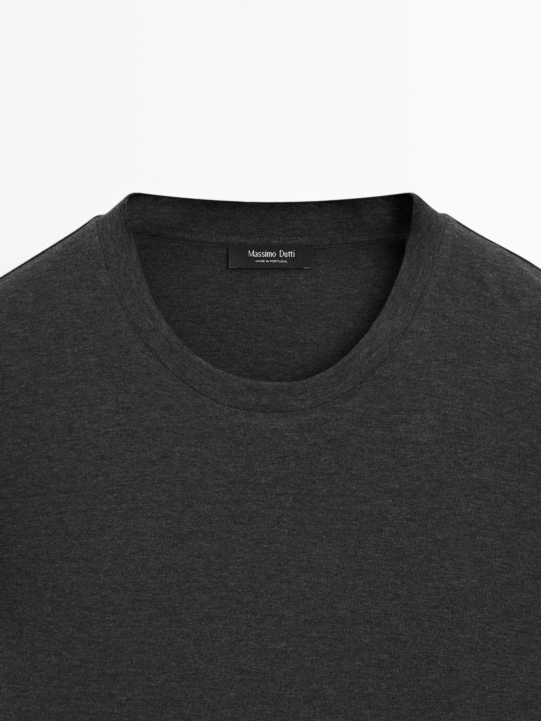 Long sleeve medium weight cotton T-shirt Product Image