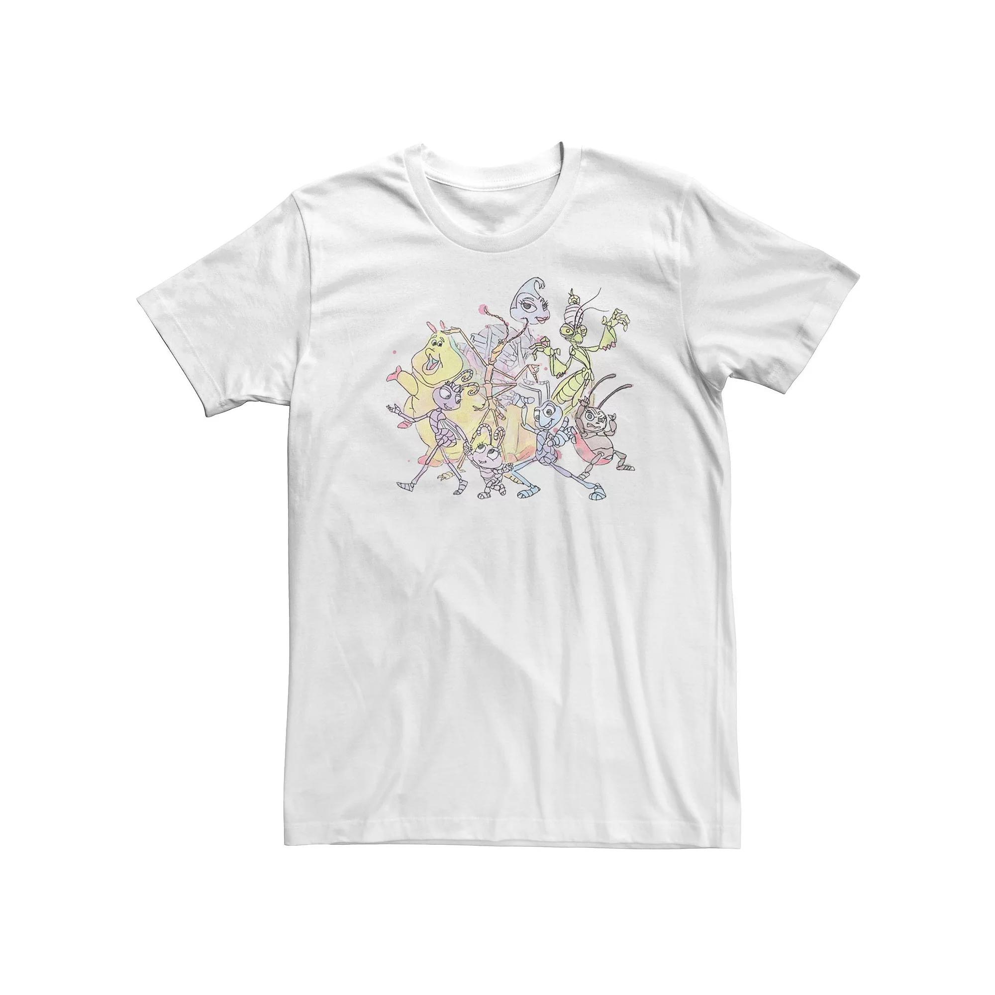 Disney / Pixar A Bug's Life Big & Tall Watercolor Bugs Graphic Tee, Men's,  Product Image