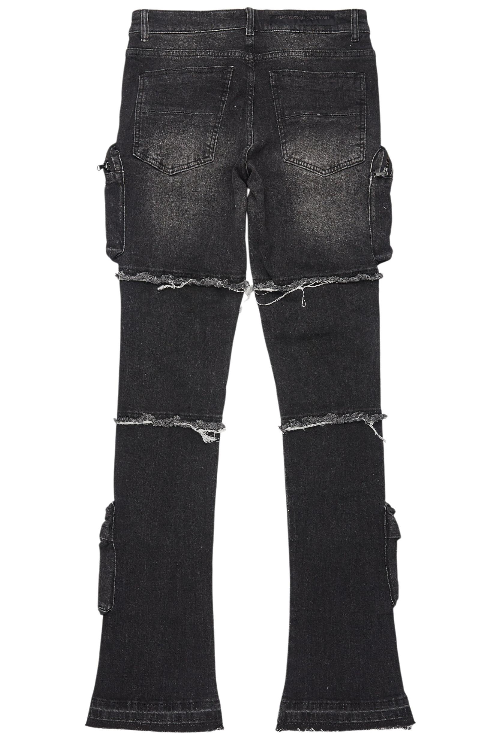Shift Dark Grey Stacked Flare Jean Male Product Image