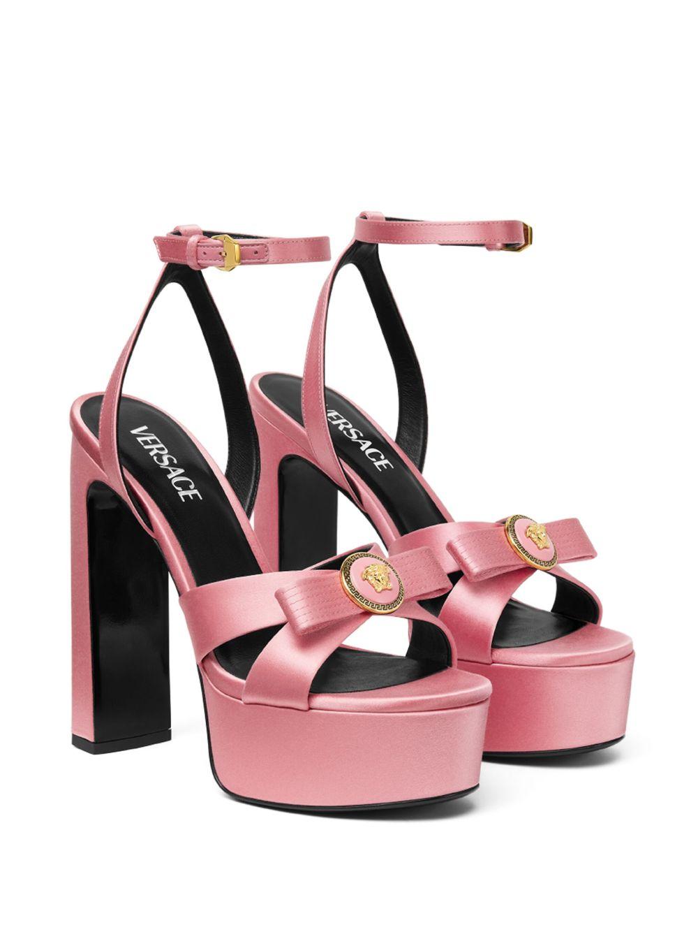 140mm Gianni Ribbon satin sandals Product Image