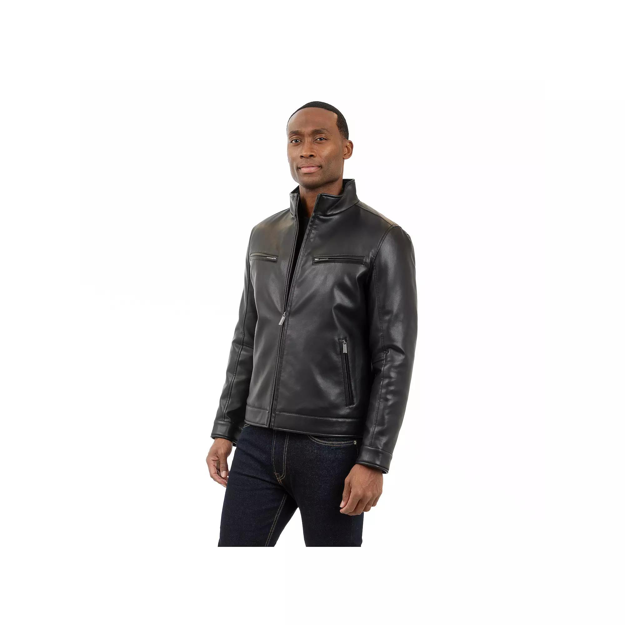Men's London Fog Moto Faux Leather Jacket,  Product Image