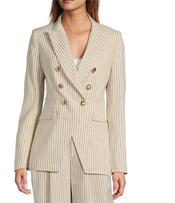 Antonio Melani Coordinating Aurora Stripe Linen Blend Jacket Product Image