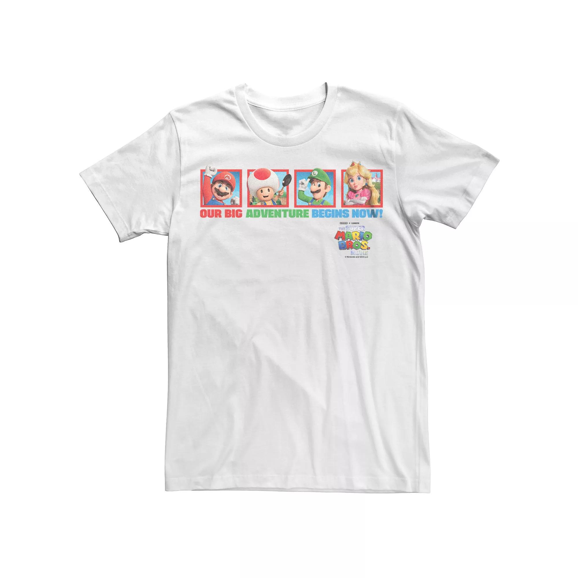 Big & Tall The Super Mario Bros. Movie Our Big Adventure Begins Now Boxes Graphic Tee, Men's,  Product Image