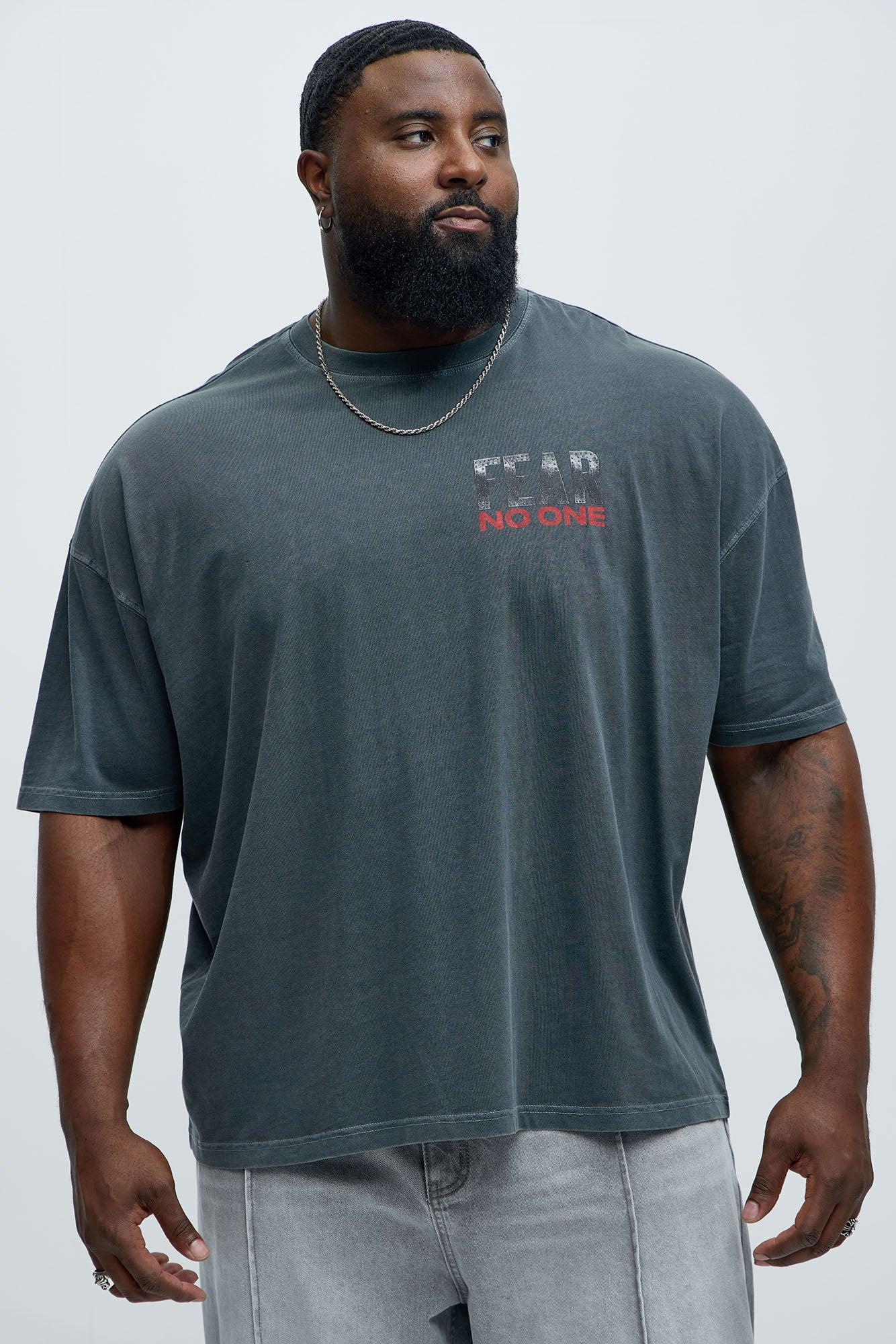 Fear No One Oversized Short Sleeve Tee - Grey Product Image