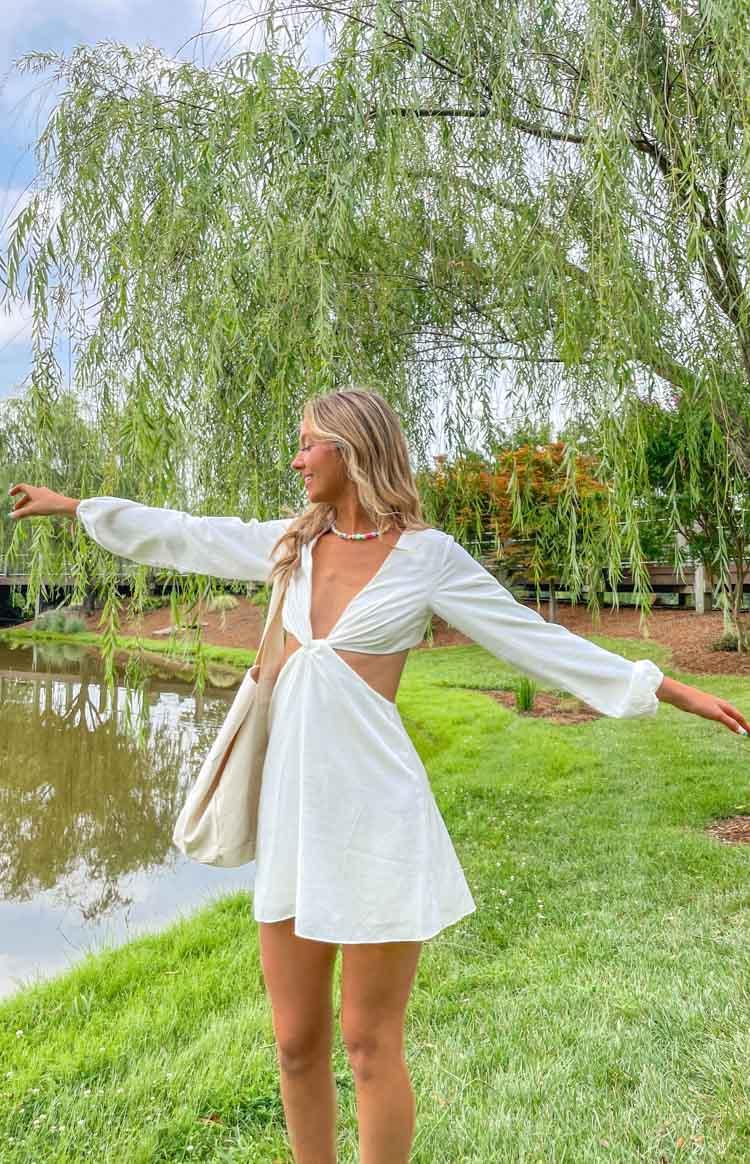 Mars Twist Mini Dress White Product Image