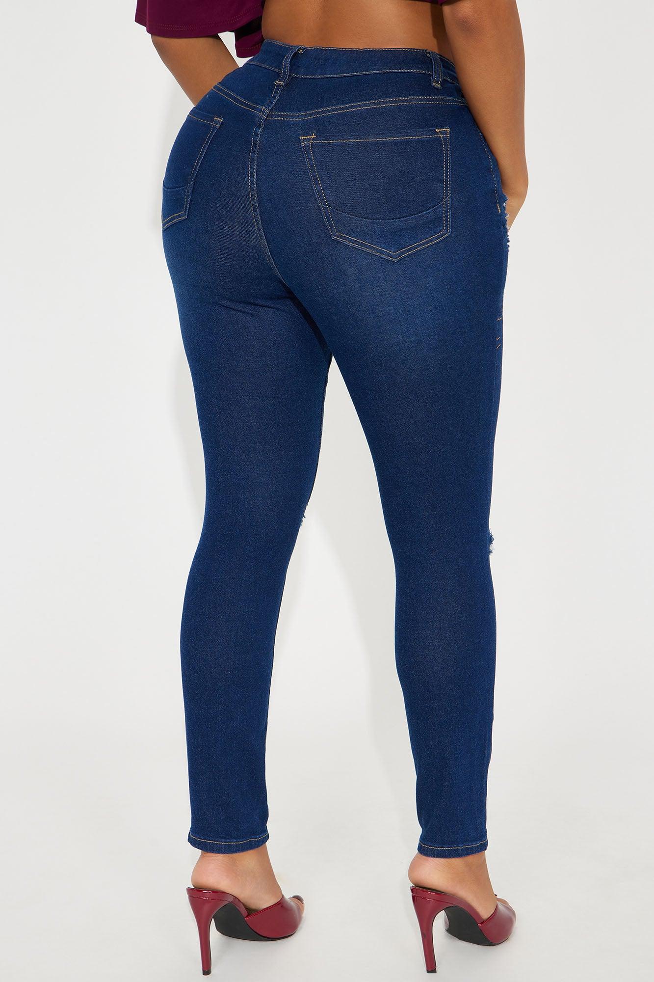 One And Done High Rise Ripped Skinny Jeans - Dark Wash Product Image