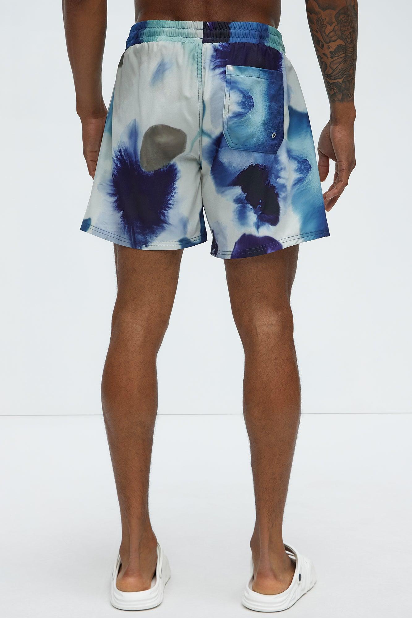 Waterfall Swim Mid Trunk - Blue/combo Product Image