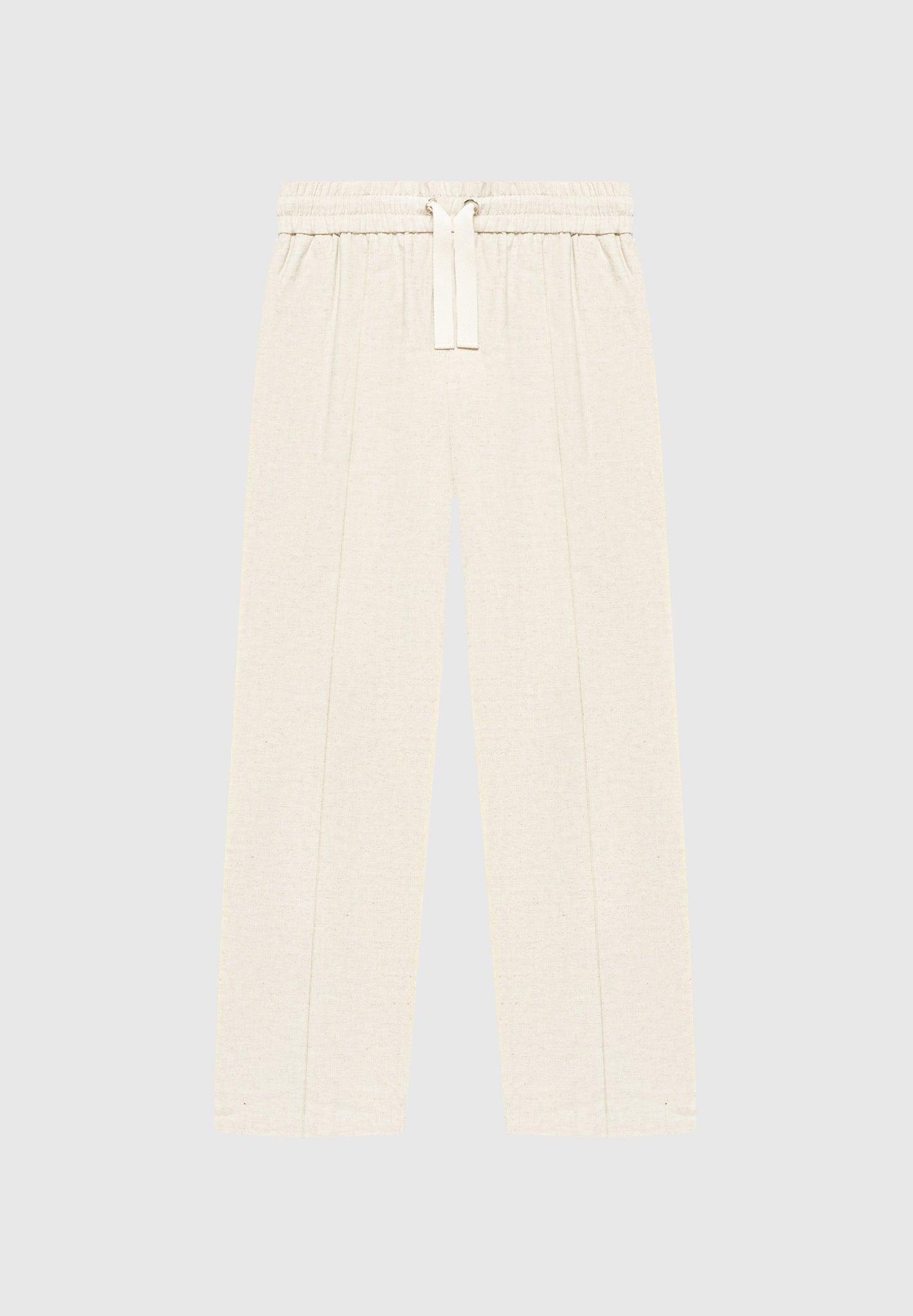Linen Pintuck Trousers - Natural Male Product Image