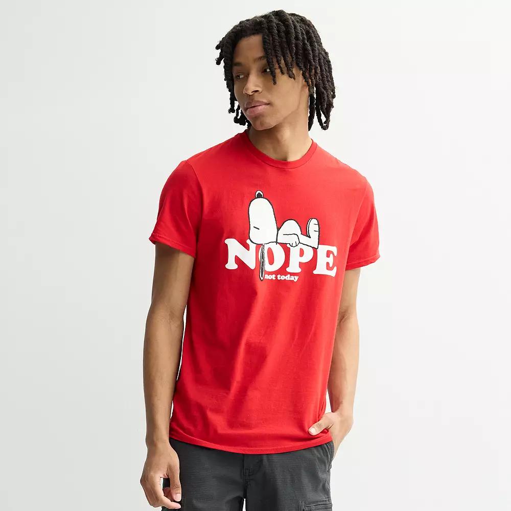 Men's Peanuts Snoopy Nope Tee, Size: Large, Red Product Image