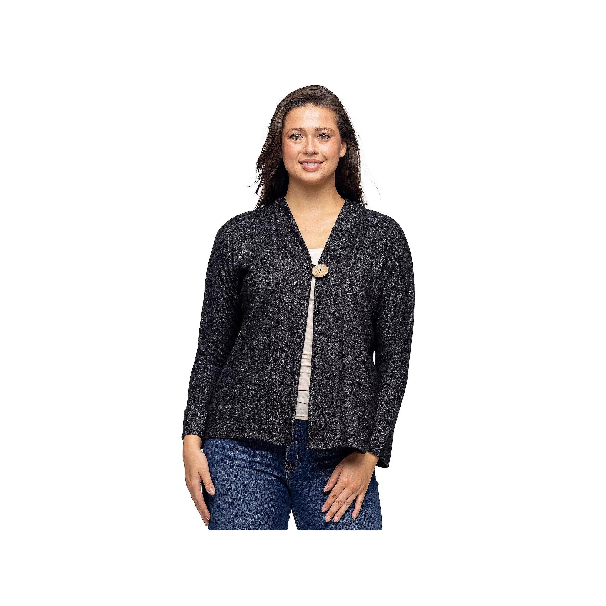 Women's 24Seven Comfort Apparel Single Button Cardigan,  Product Image