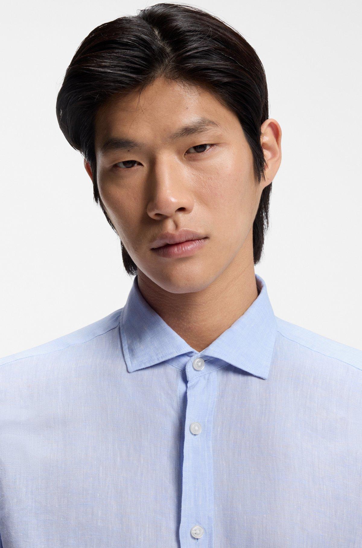 Regular-fit shirt in washed linen Product Image