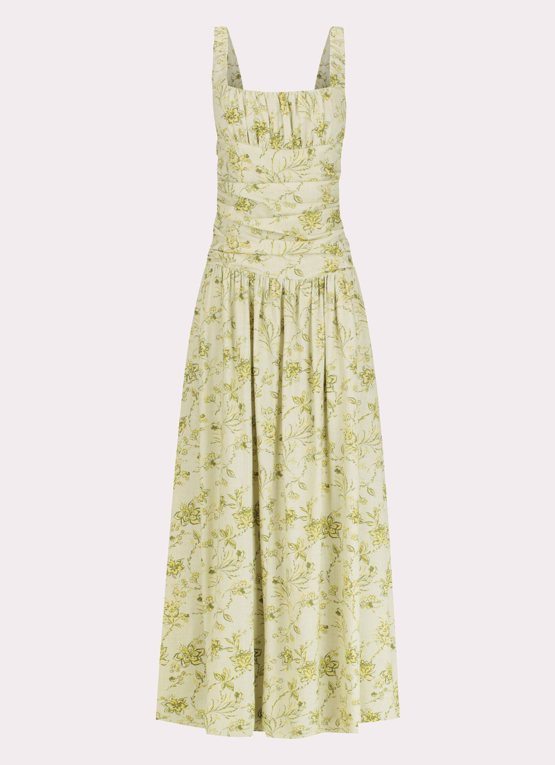 Zinna Linen Maxi Dress - Sage Floral Product Image