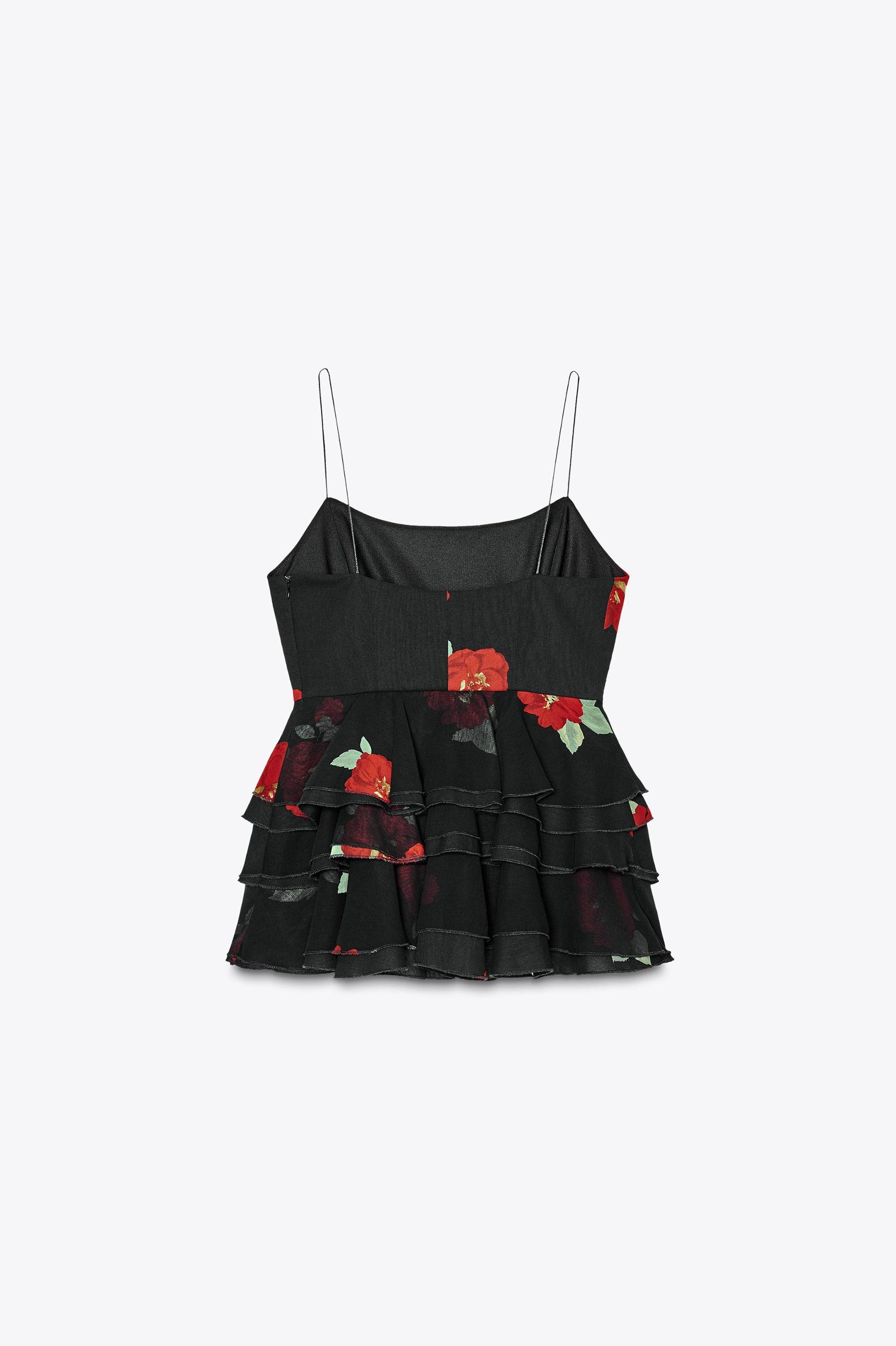 FLORAL PRINT RUFFLED TOP Product Image