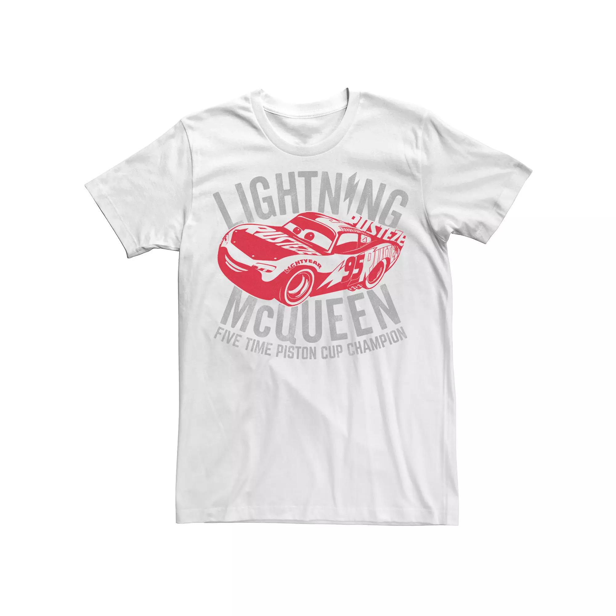 Disney / Pixar's Cars Lightning McQueen Men's Five Time Piston Cup Champion Tee,  Product Image