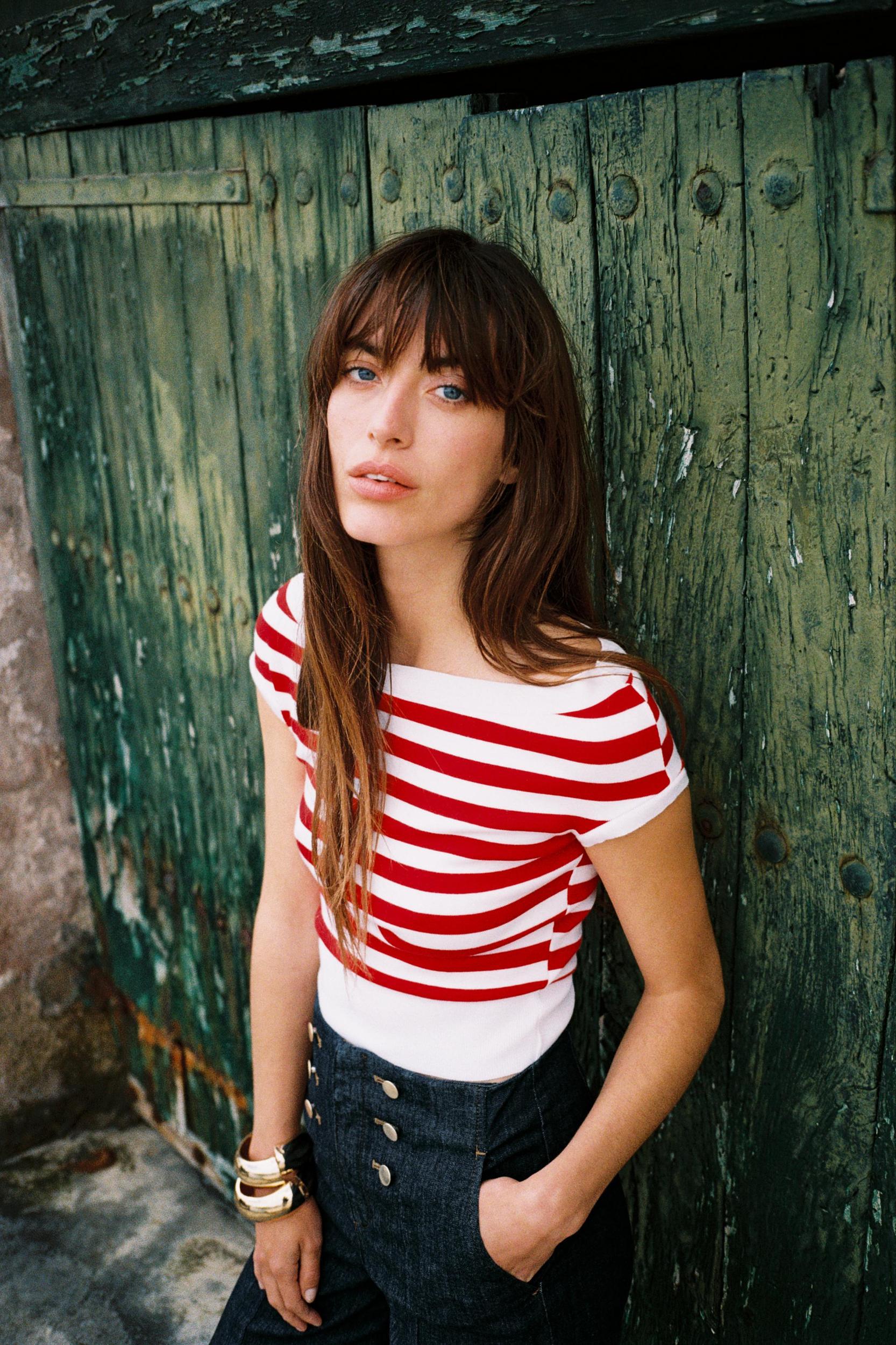 STRIPED BOATNECK TOP Product Image