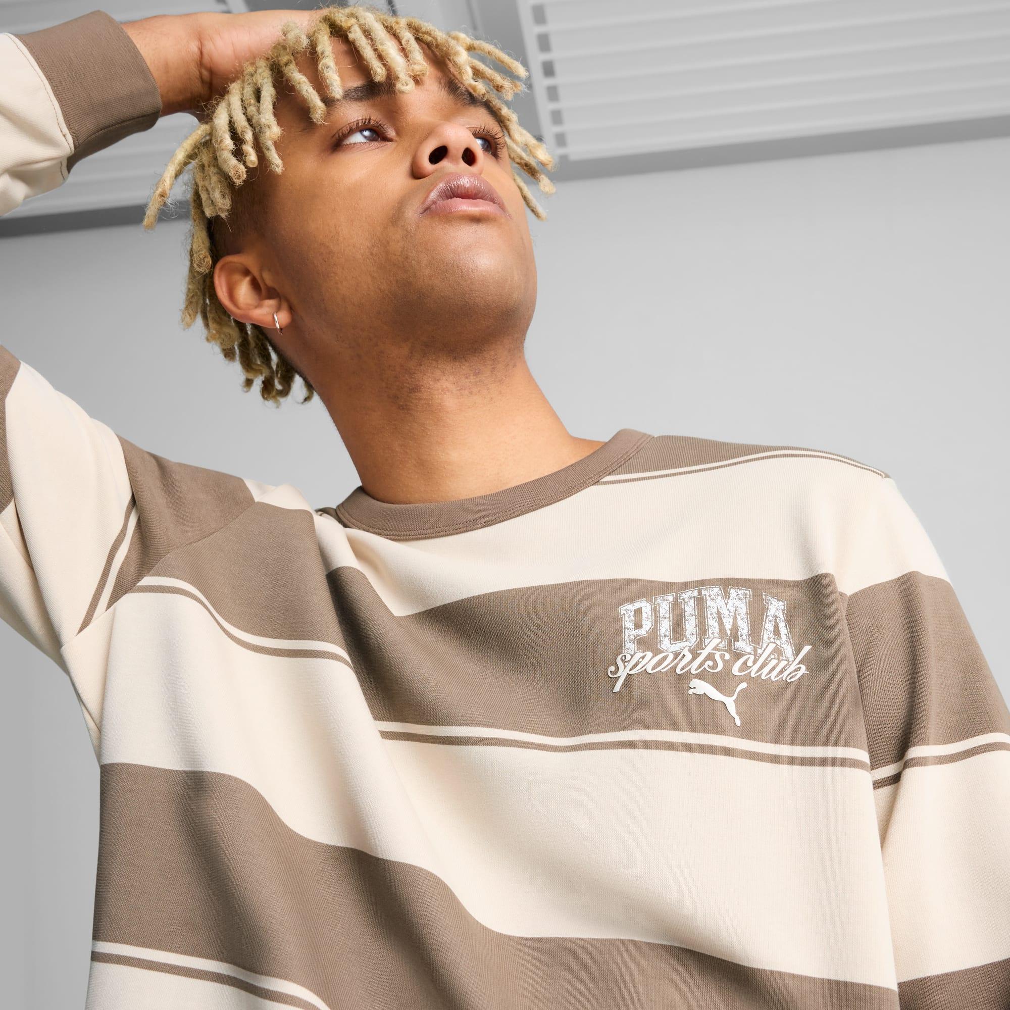 PUMA Class Men's Striped Crew Sweatshirt Product Image