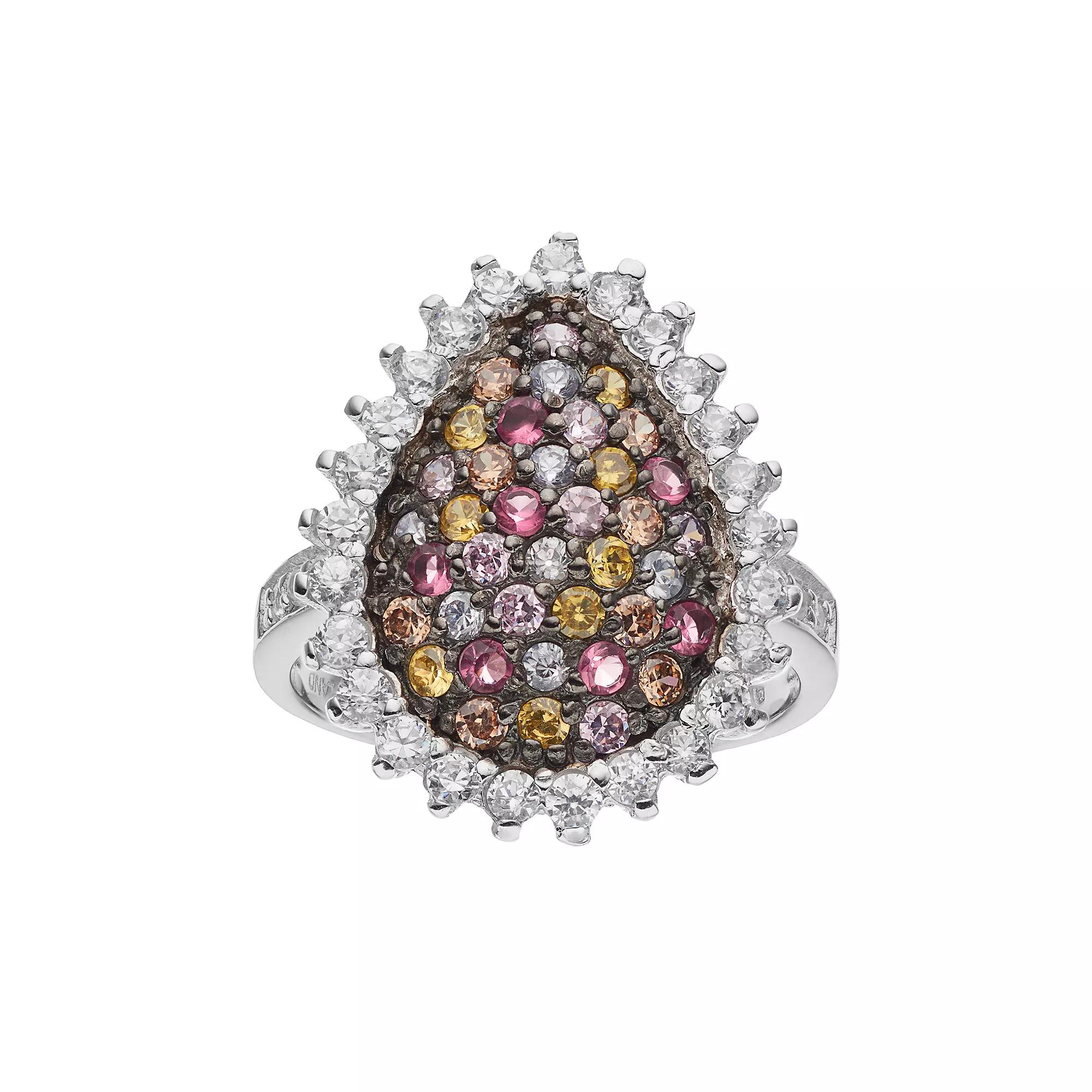 Sophie Miller Sterling Silver Cubic Zirconia Teardrop Ring, Women's, Size: 5, Multicolor Product Image