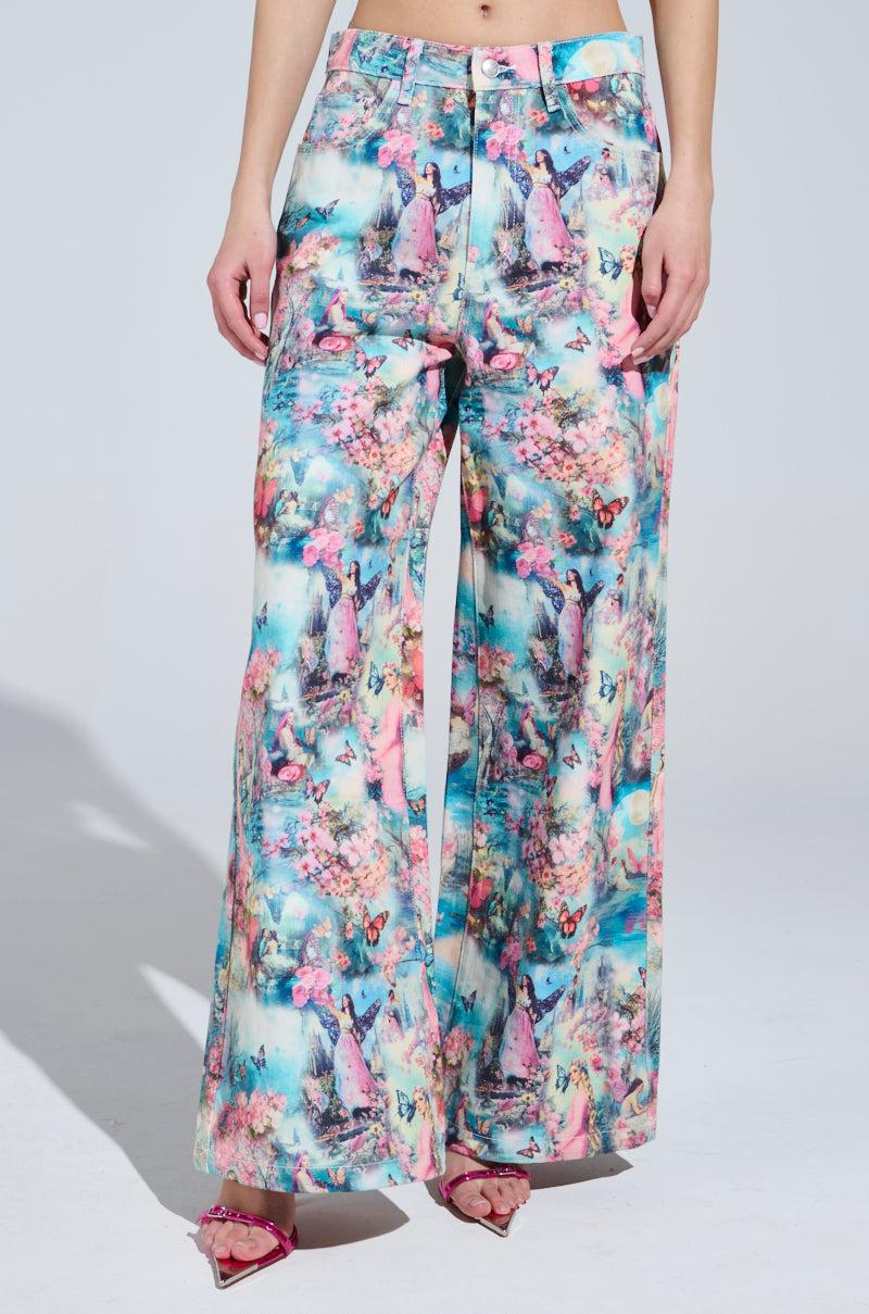 AKIRA Female Fantasy Printed Denim Pants | mall Product Image