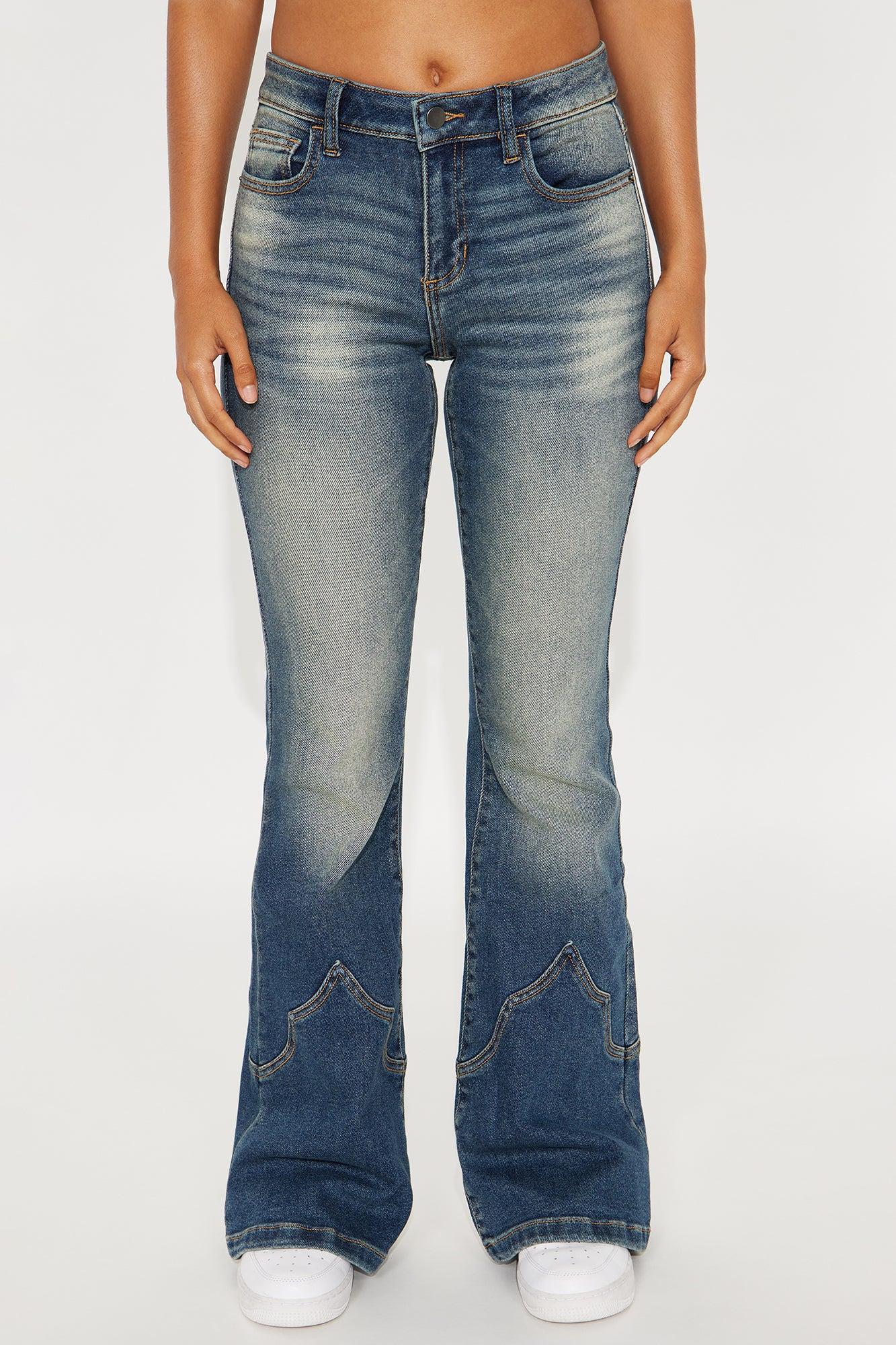 Western Low Rise Flare Jeans - Vintage Wash Female Product Image