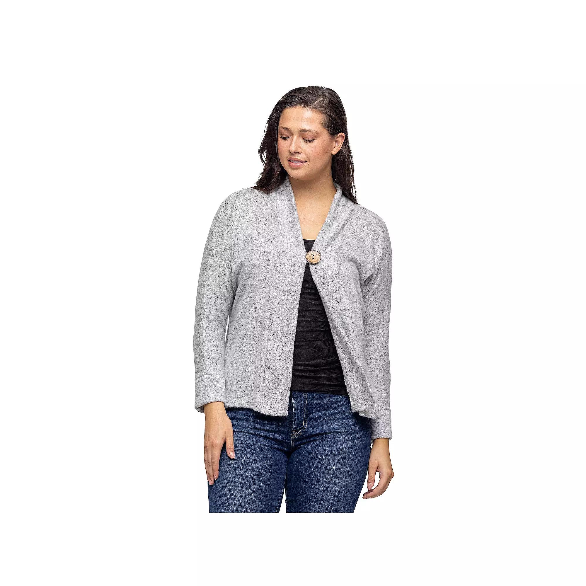 Women's 24Seven Comfort Apparel Single Button Cardigan,  Product Image