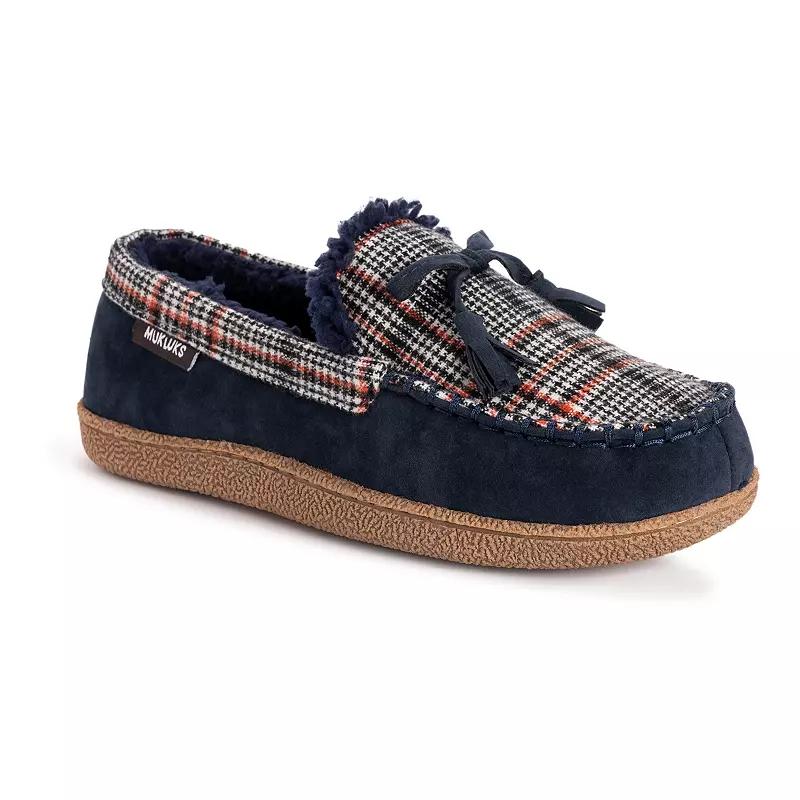 MUK LUKS Tanver Plaid Men's Moccasin Slippers,  Product Image