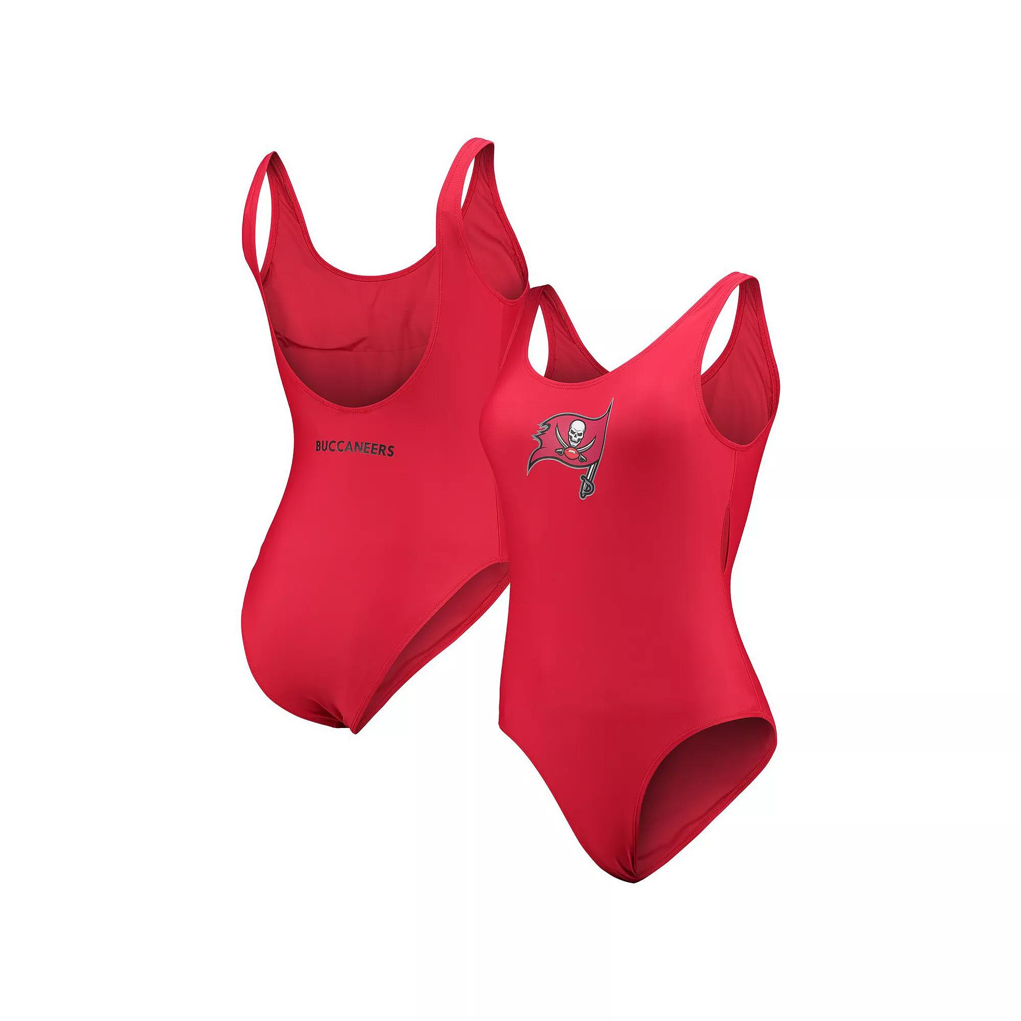 Women's G-III 4Her by Carl Banks Red Tampa Bay Buccaneers Making Waves One-Piece Swimsuit,  Product Image