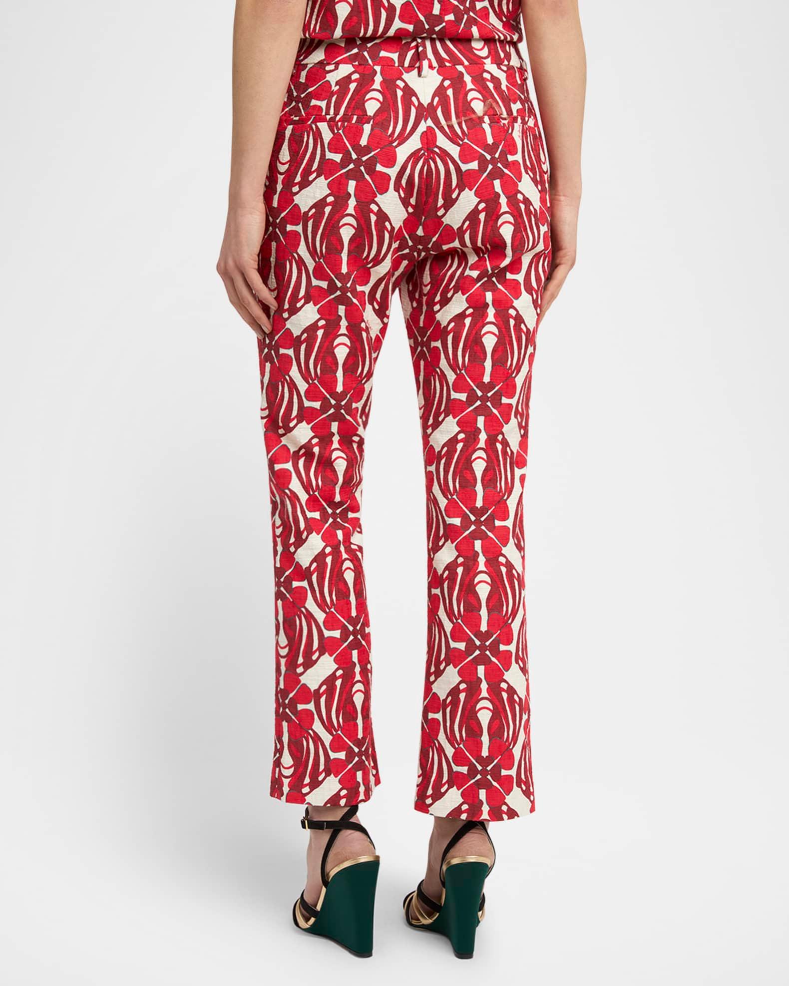 Floral-Print Straight-Leg Ankle Pants Product Image