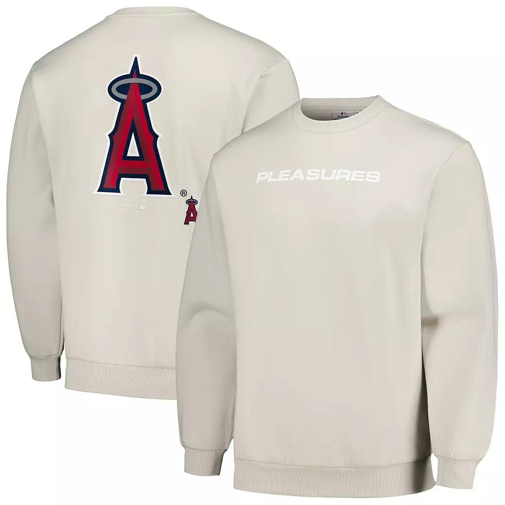 Men's PLEASURES Gray Los Angeles Angels Ballpark Pullover Sweatshirt,  Product Image